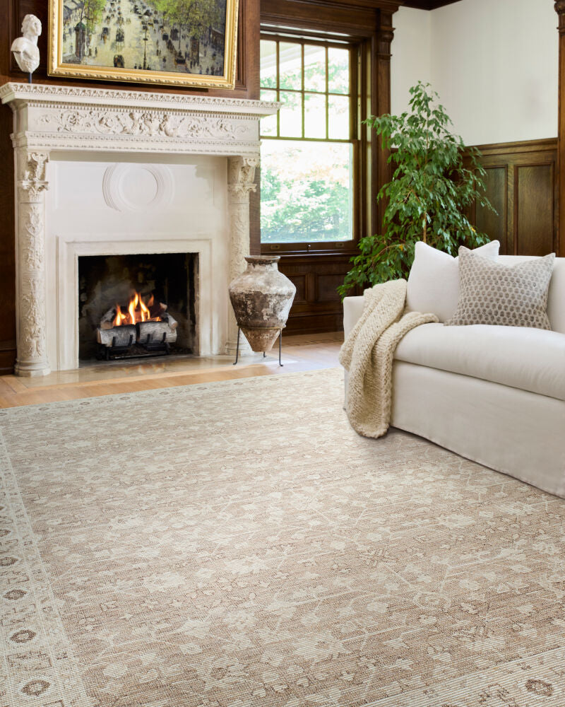 Asha Dark Brown/Taupe Machine Woven Rug - roomscene