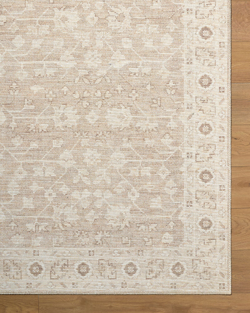 Asha Dark Brown/Taupe Machine Woven Rug - overhead