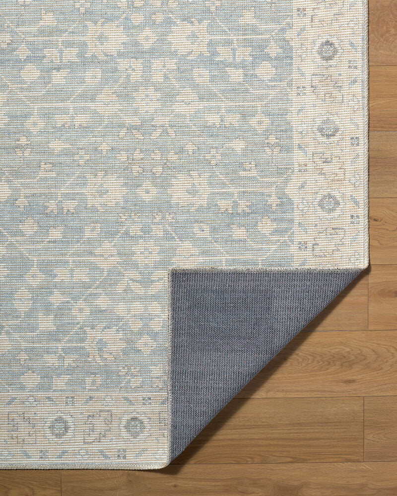 Asha Mustard/Sky Blue Machine Woven Rug NBAS-2304 - fold