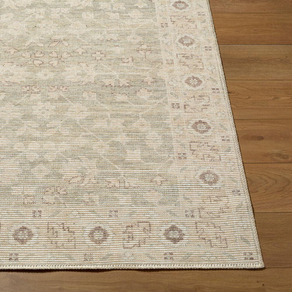 Asha Mustard/Sage Machine Woven Rug NBAS-2305 - front