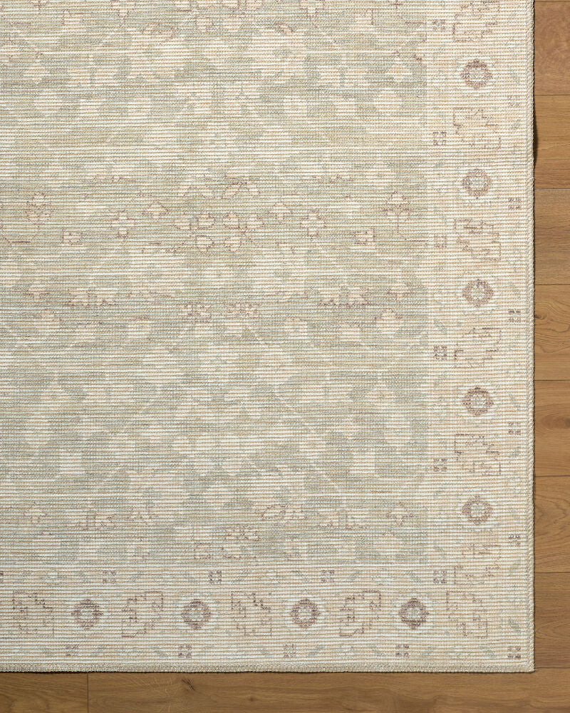 Asha Mustard/Sage Machine Woven Rug NBAS-2305 - overhead