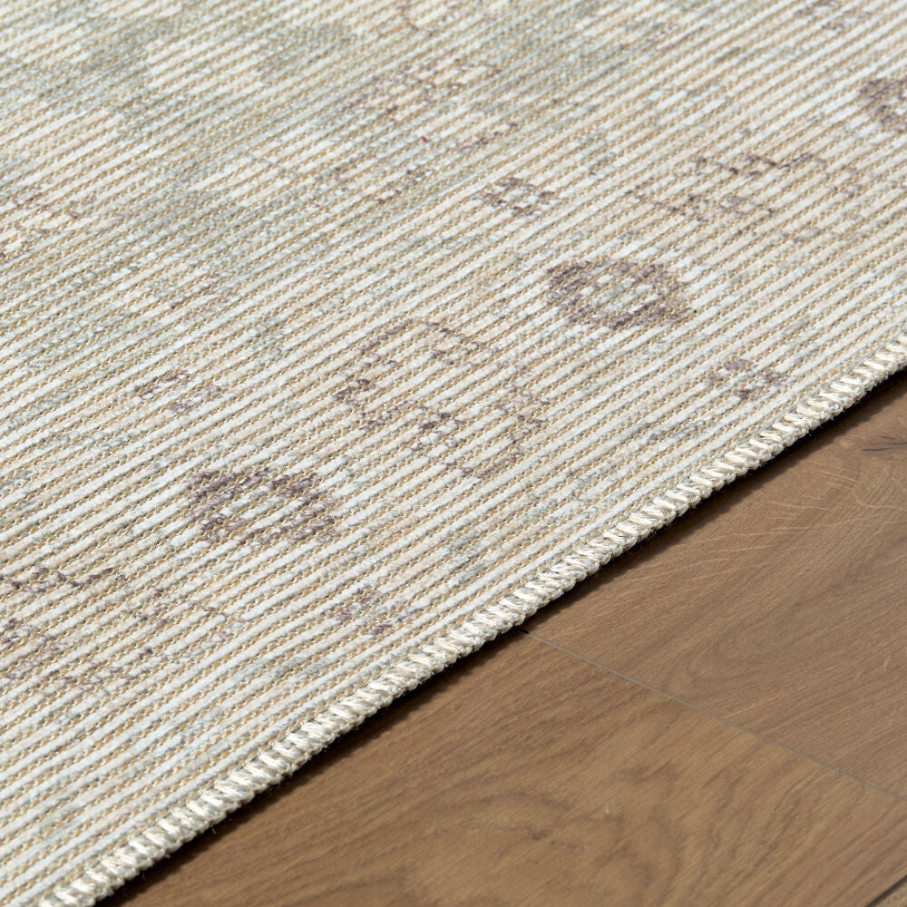 Asha Mustard/Sage Machine Woven Rug NBAS-2305 - texture