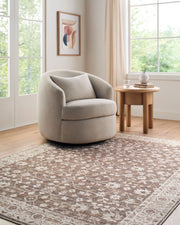 Asha Dark Brown/Oatmeal Machine Woven Rug - styleshot