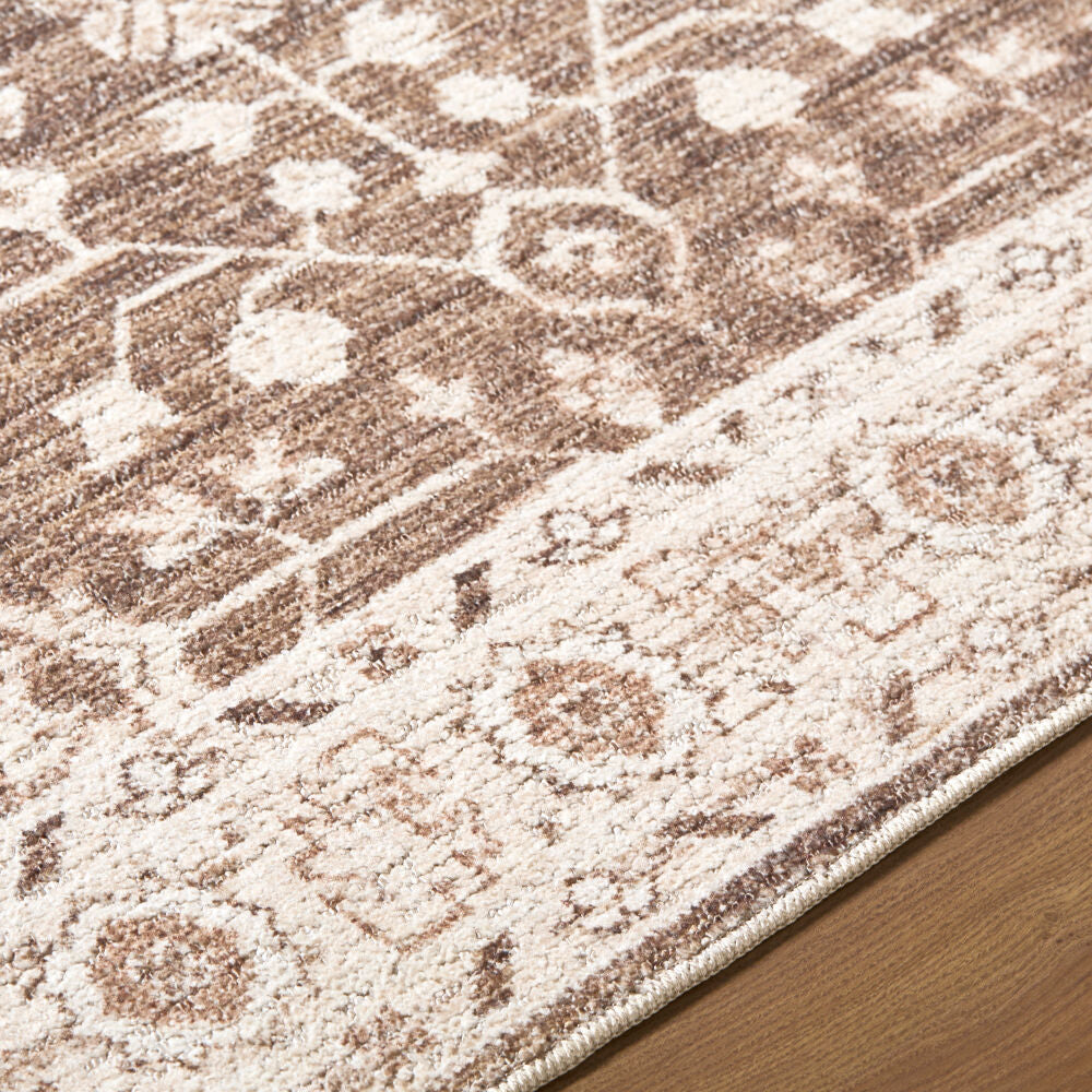 Asha Dark Brown/Oatmeal Machine Woven Rug - texture