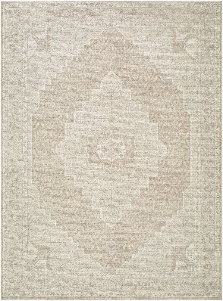 Athiyo Ivory/Tan Machine Woven Rug - 1'10" x 2'11"