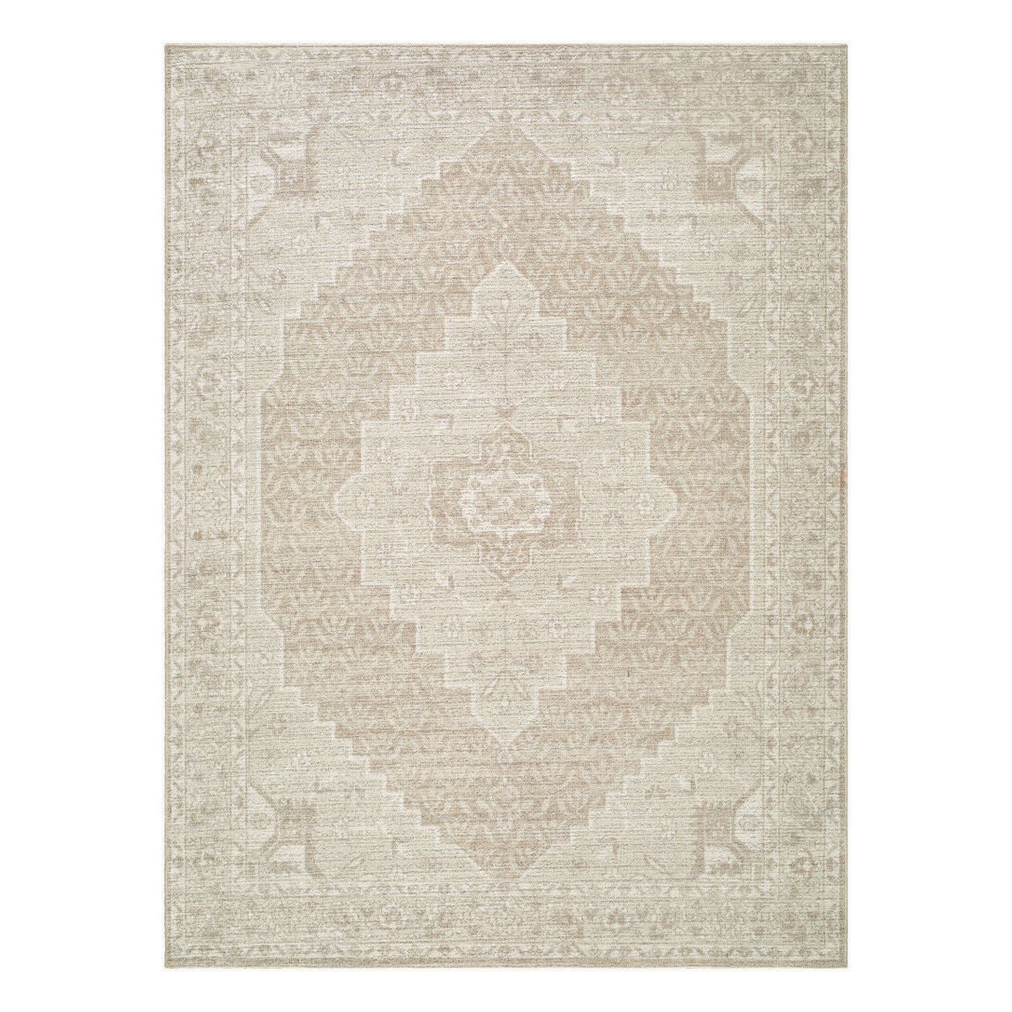 Athiyo Ivory/Tan Machine Woven Rug - 1'10" x 2'11"