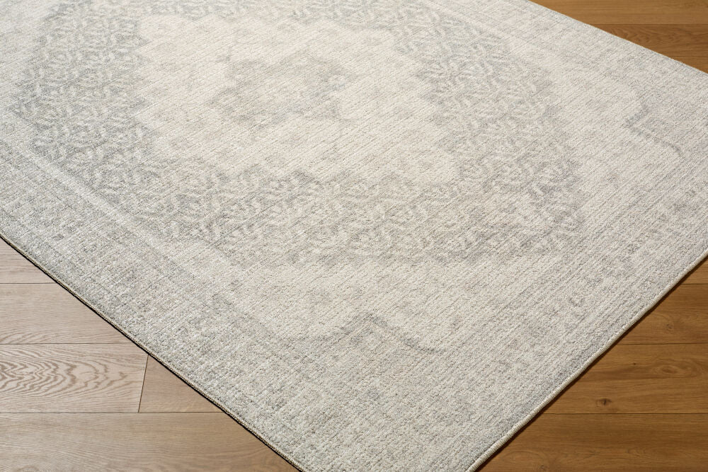 Athiyo Beige/Light Olive Machine Woven Rug - corner