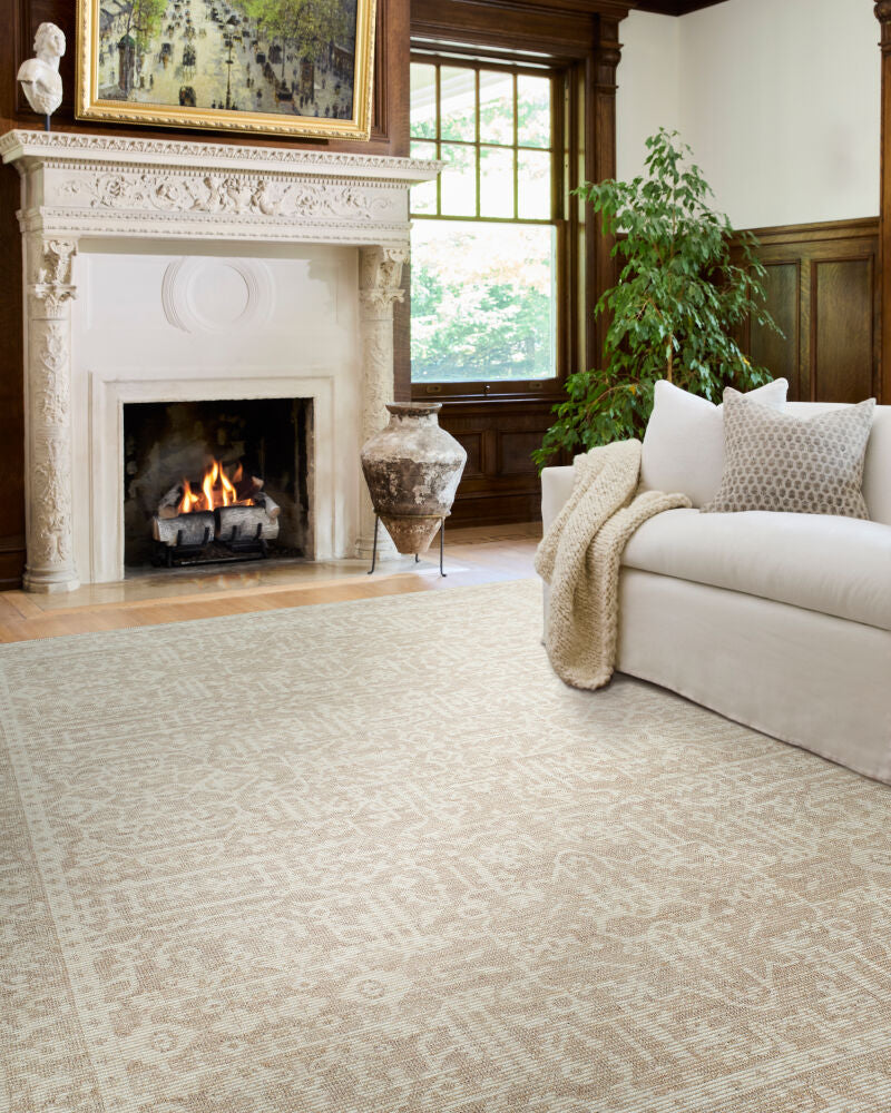 Athiyo Mustard/Off-White Machine Woven Rug - roomscene