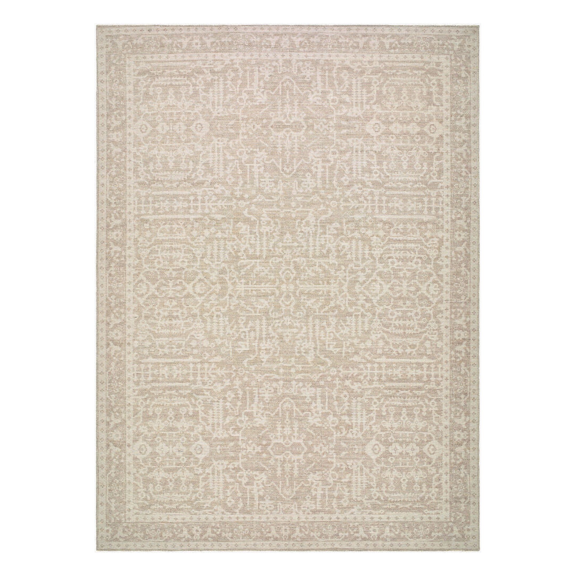 Athiyo Mustard/Off-White Machine Woven Rug - 2' x 2'11"