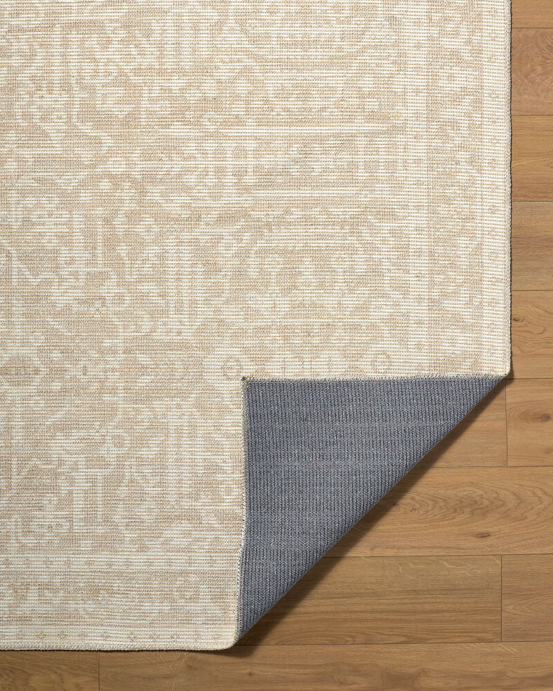 Athiyo Mustard/Off-White Machine Woven Rug - fold