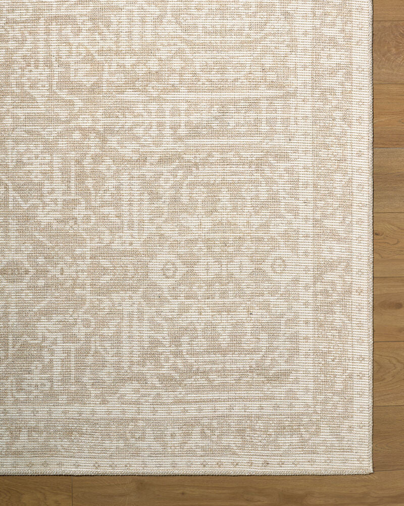 Athiyo Mustard/Off-White Machine Woven Rug - overhead
