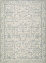 Athiyo Mustard/Sky Blue Machine Woven Rug - 2' x 2'11"