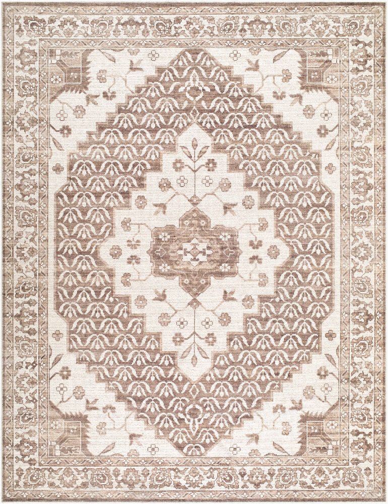 Athiyo Dark Brown/Oatmeal Machine Woven Rug - 1'10" x 2'11"