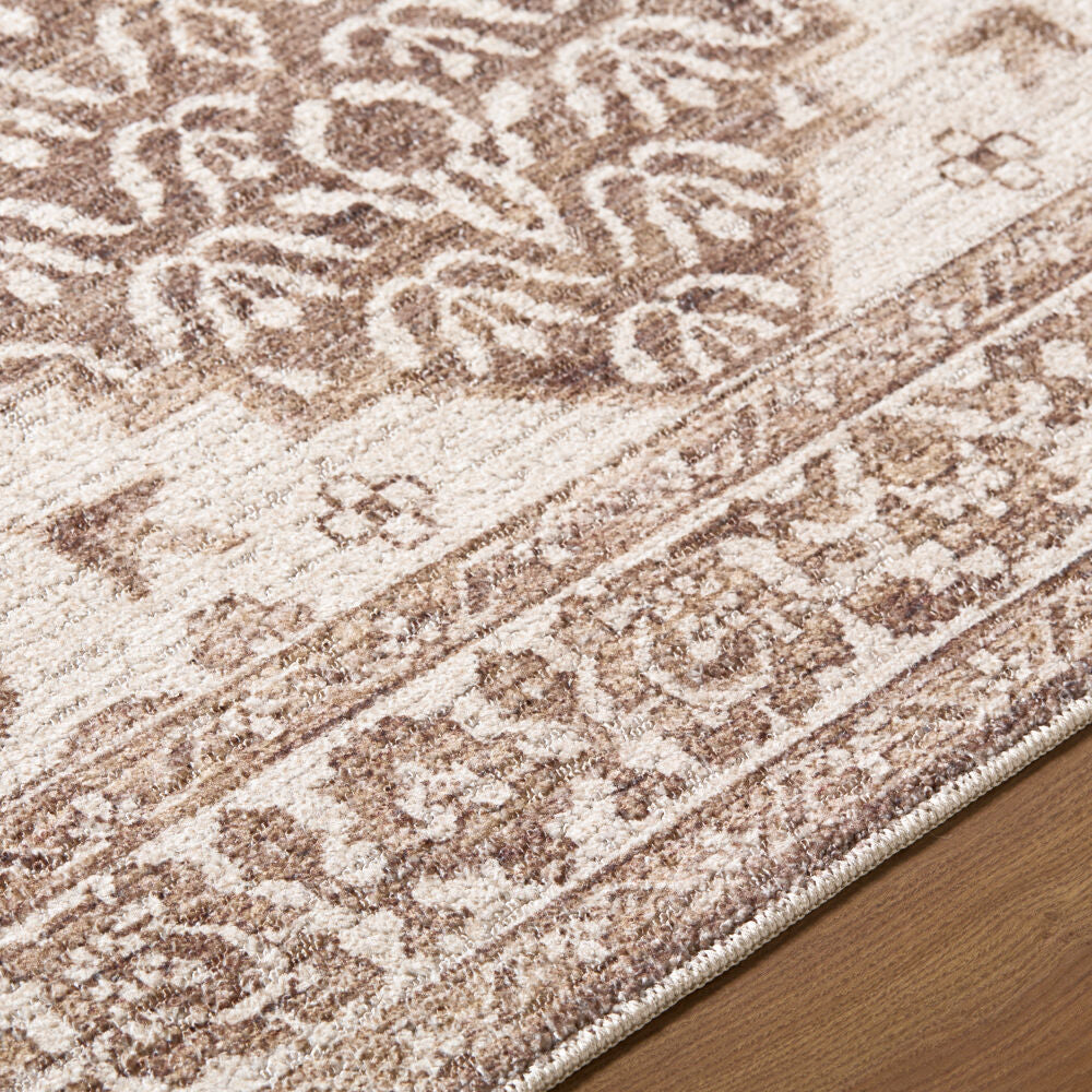 Athiyo Dark Brown/Oatmeal Machine Woven Rug - texture