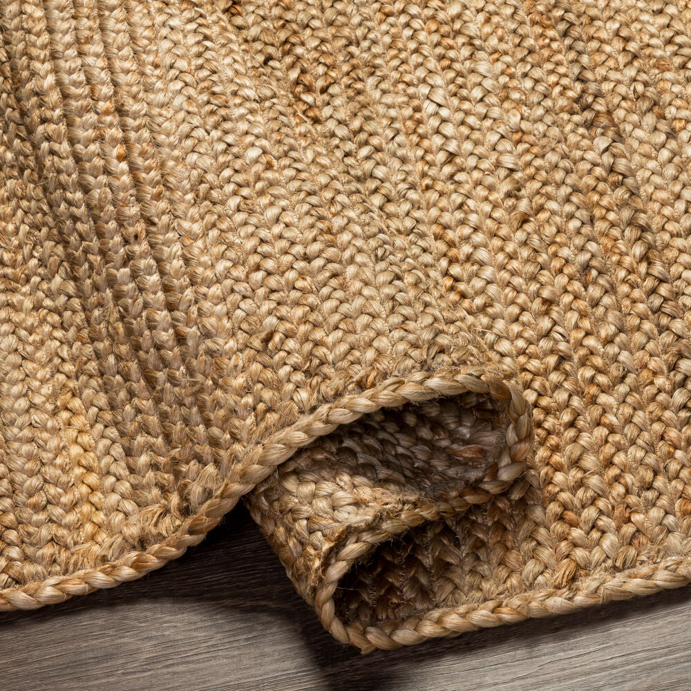 Natural Braids Tan Handmade Rug - fold