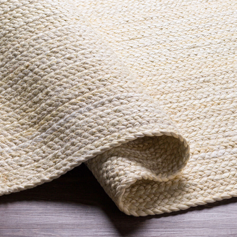 Natural Braids Cream Handmade Rug - fold
