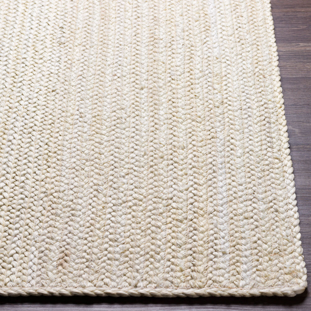 Natural Braids Cream Handmade Rug - front