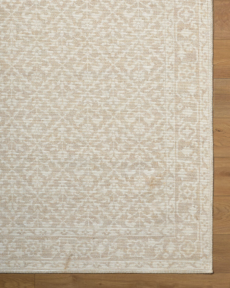 Maan Mustard/Off-White Machine Woven Rug NBMA-2300 - overhead