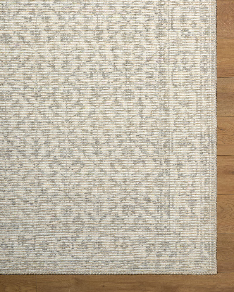 Maan Gray/Off-White Machine Woven Rug NBMA-2301 - overhead