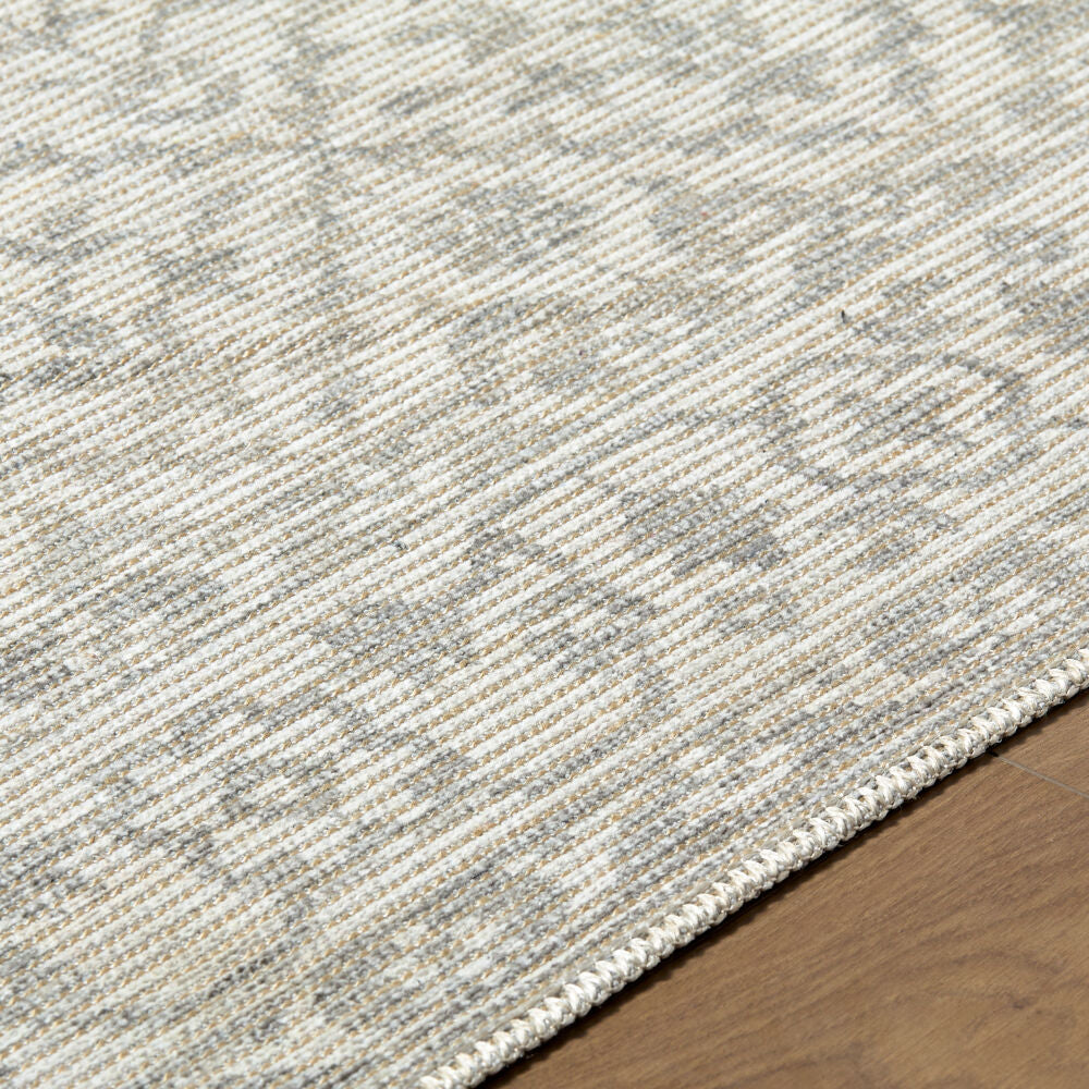 Maan Gray/Off-White Machine Woven Rug NBMA-2301 - texture