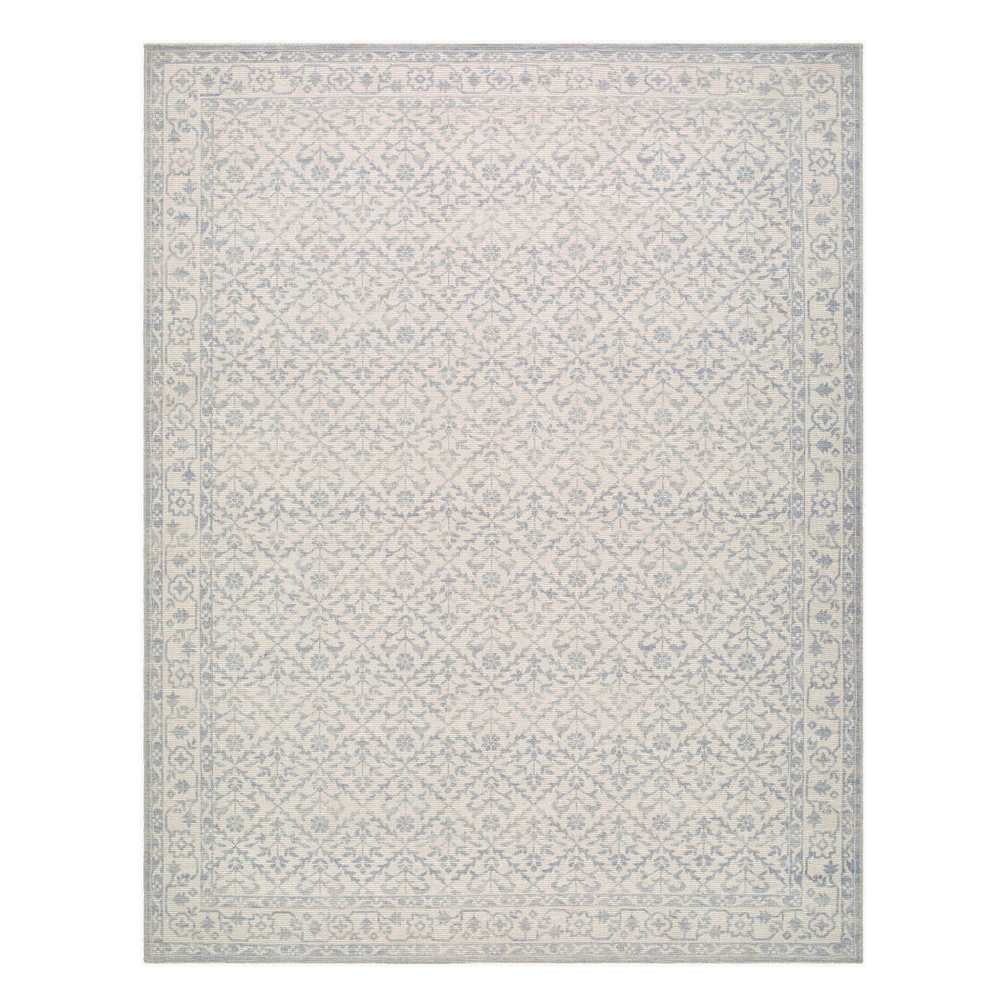 Maan Mustard/Sky Blue Machine Woven Rug NBMA-2302 - 2' x 2'11"