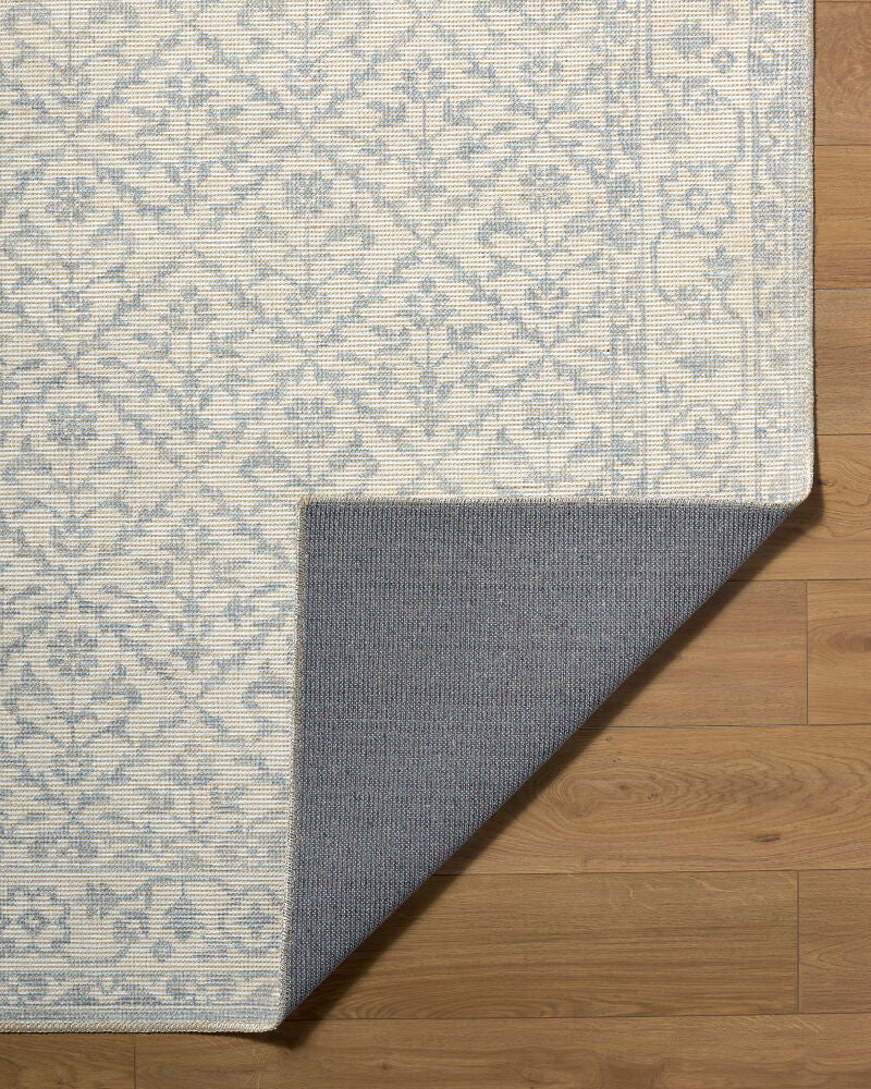 Maan Mustard/Sky Blue Machine Woven Rug NBMA-2302 - fold