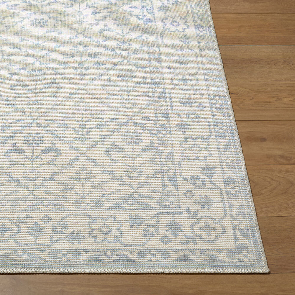 Maan Mustard/Sky Blue Machine Woven Rug NBMA-2302 - front