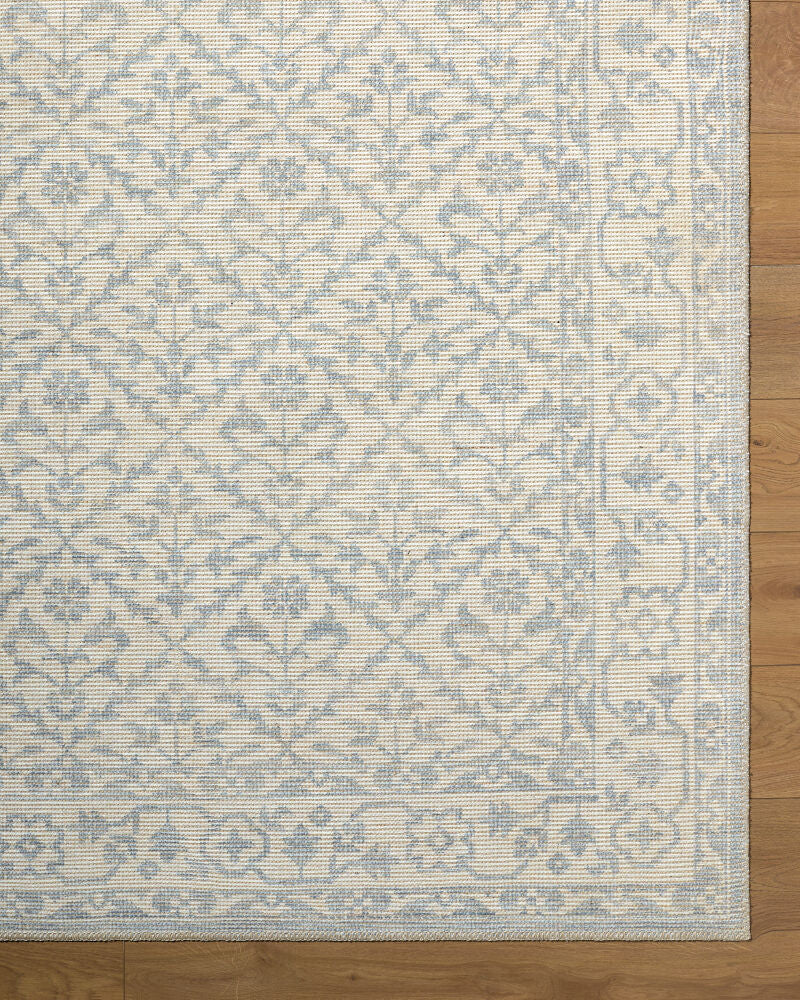 Maan Mustard/Sky Blue Machine Woven Rug NBMA-2302 - overhead