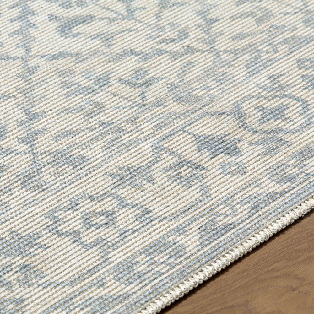 Maan Mustard/Sky Blue Machine Woven Rug NBMA-2302 - texture