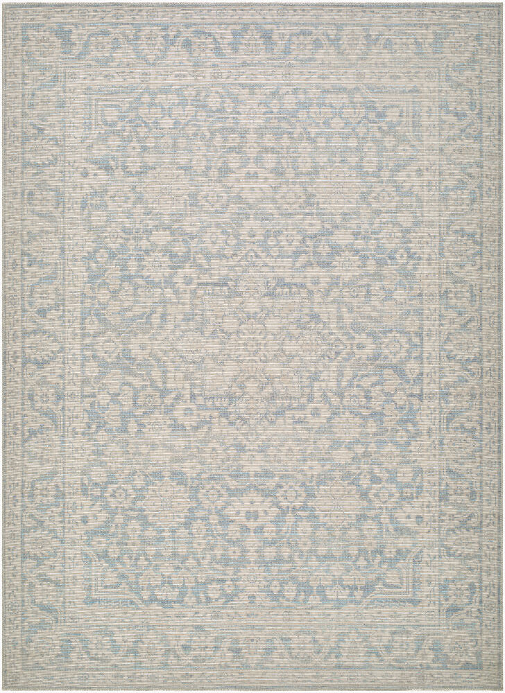 Maan Mustard/Sky Blue Machine Woven Rug NBMA-2304 - 2' x 2'11"