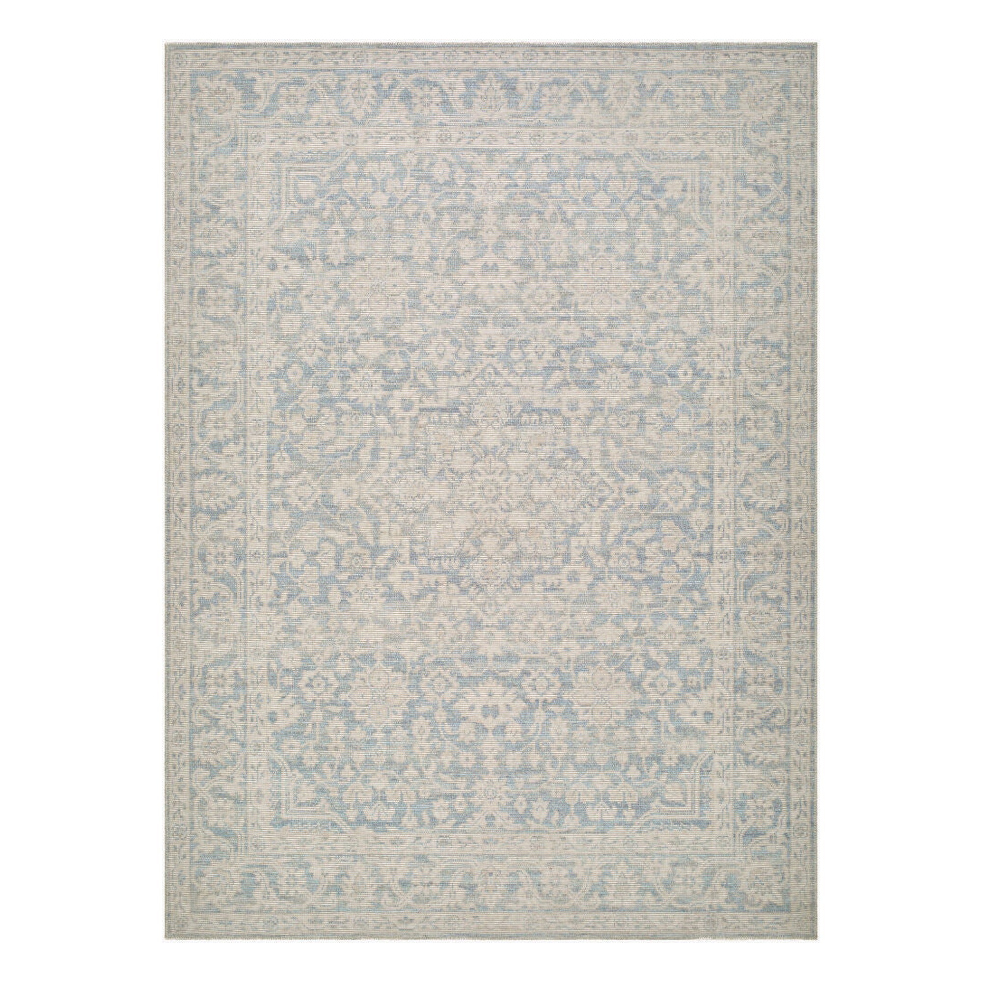Maan Mustard/Sky Blue Machine Woven Rug NBMA-2304 - 2' x 2'11"