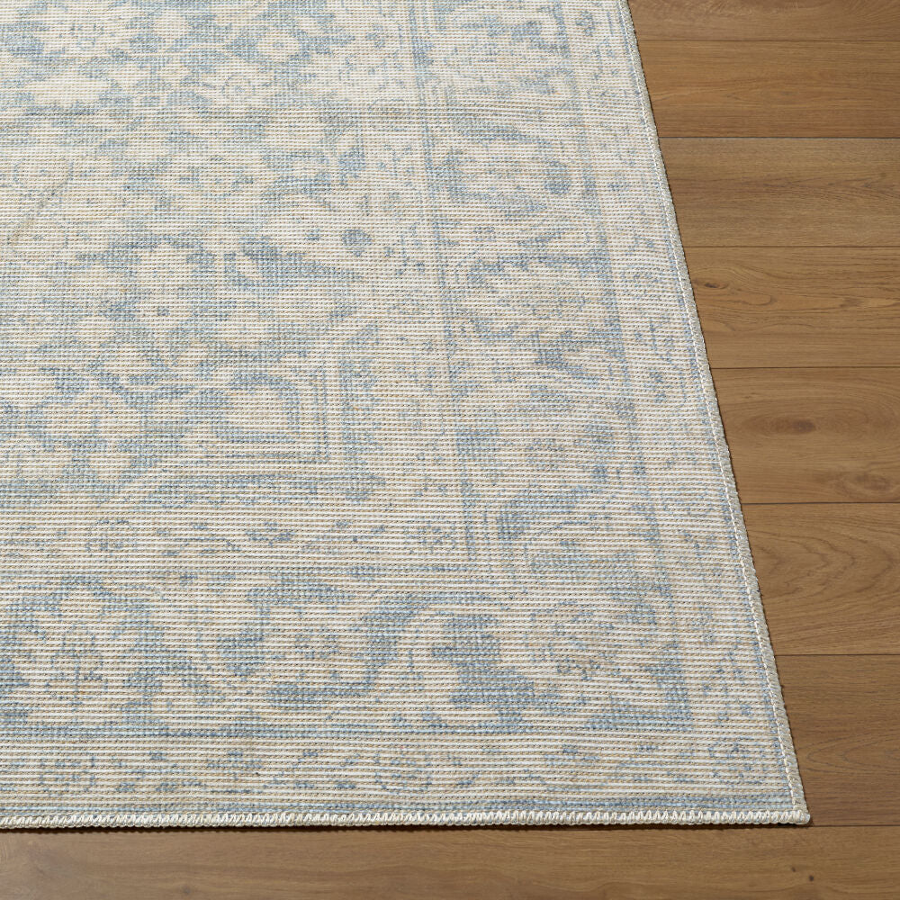 Maan Mustard/Sky Blue Machine Woven Rug NBMA-2304 - front