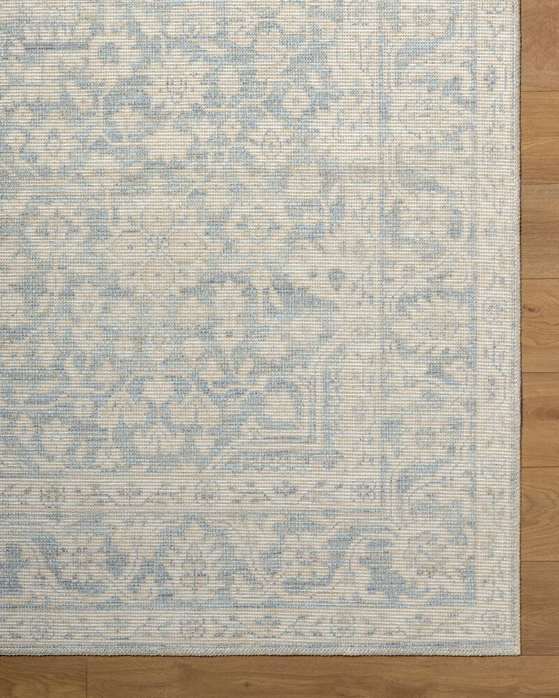 Maan Mustard/Sky Blue Machine Woven Rug NBMA-2304 - overhead