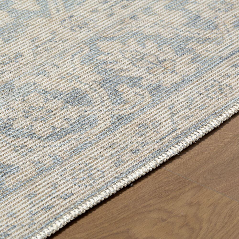 Maan Mustard/Sky Blue Machine Woven Rug NBMA-2304 - texture