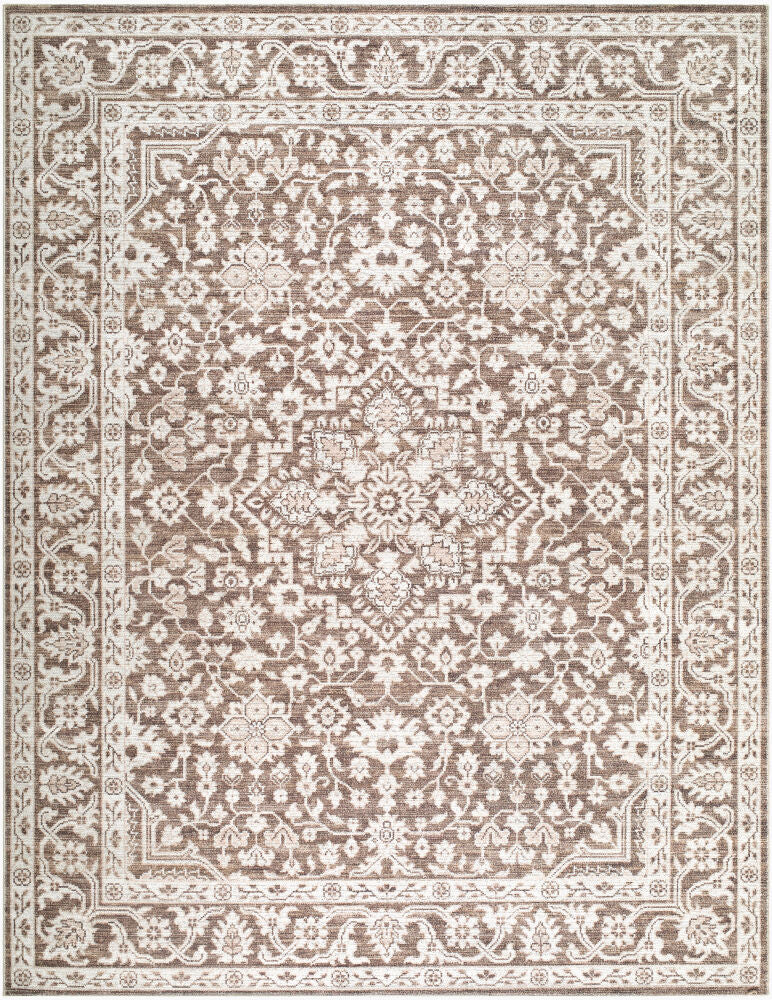 Maan Dark Brown/Oatmeal Machine Woven Rug - 1'10" x 2'11"