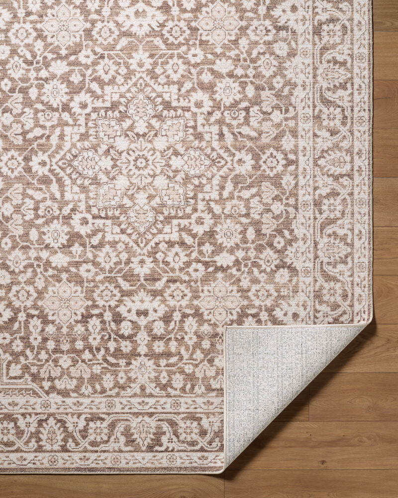 Maan Dark Brown/Oatmeal Machine Woven Rug - fold