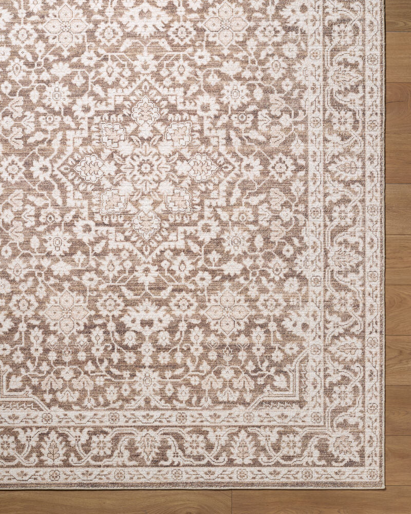 Maan Dark Brown/Oatmeal Machine Woven Rug - overhead