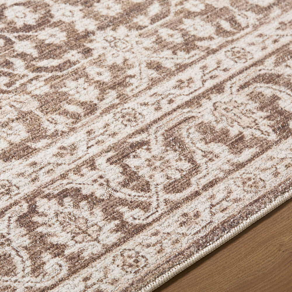 Maan Dark Brown/Oatmeal Machine Woven Rug - texture