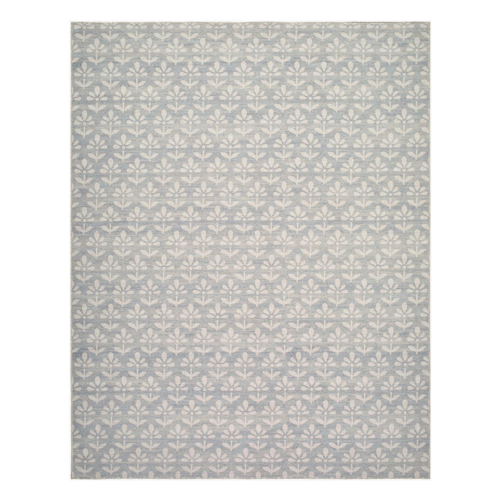 Maya Mustard/Sky Blue Machine Woven Rug - 2' x 2'11"