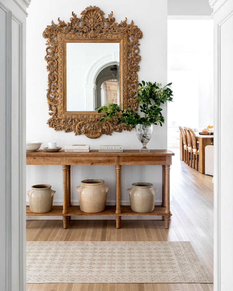 Shanti Mustard/Taupe Machine Woven Rug - roomscene