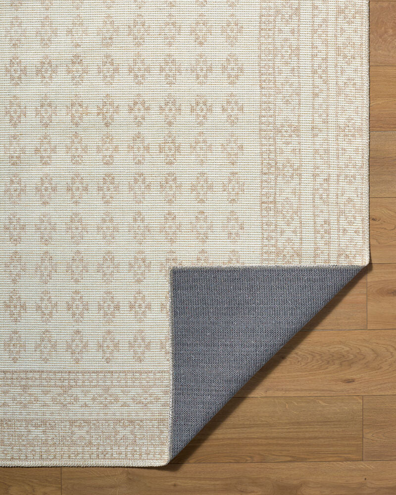 Shanti Mustard/Taupe Machine Woven Rug - fold