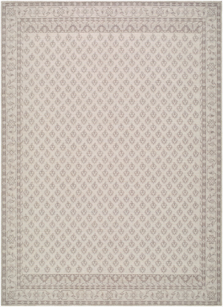 Shanti Brown/Off-White Machine Woven Rug - 2' x 2'11"