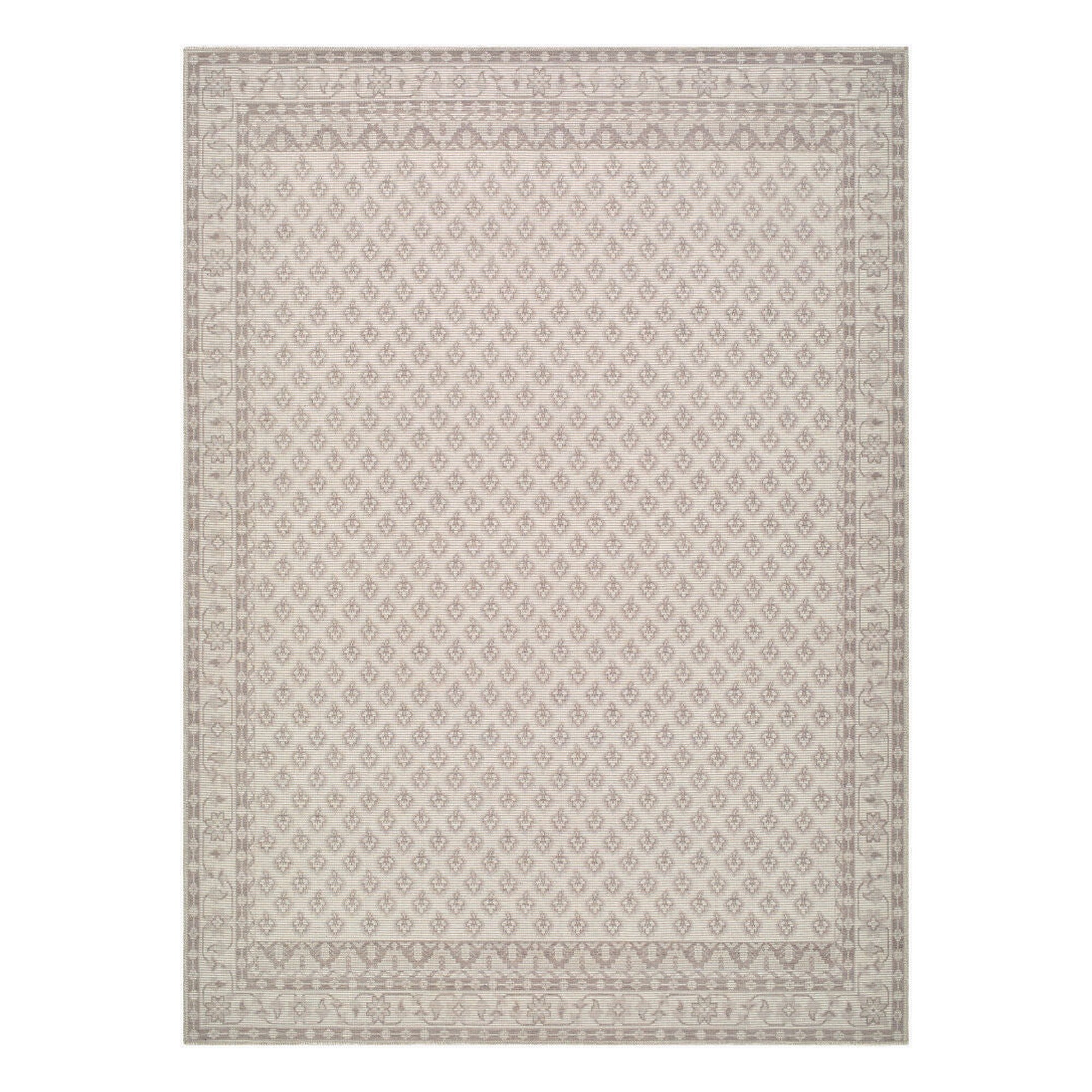 Shanti Brown/Off-White Machine Woven Rug - 2' x 2'11"