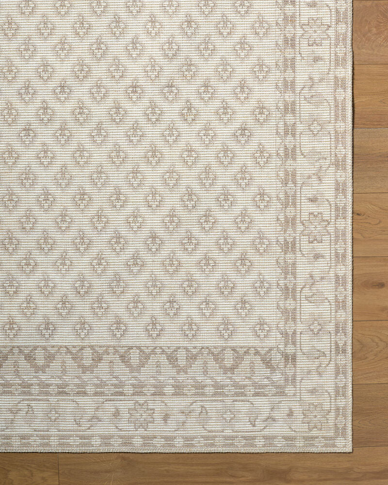 Shanti Brown/Off-White Machine Woven Rug - overhead