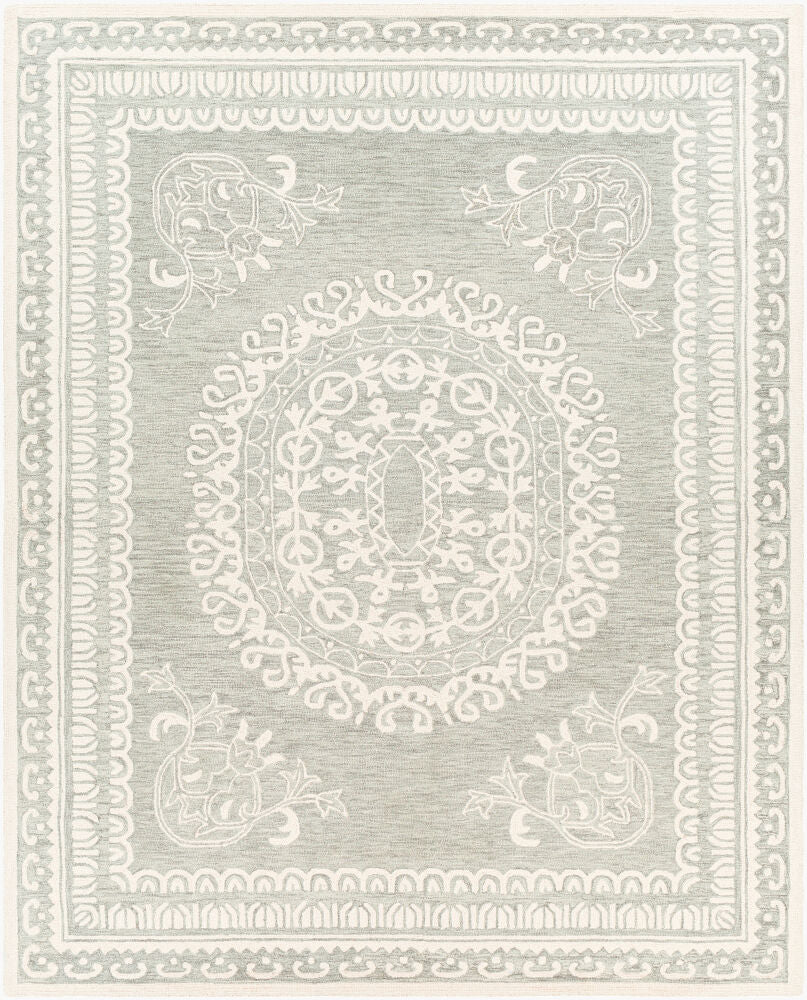 Newcastle Ivory/Sage Handmade Rug - 2' x 3'