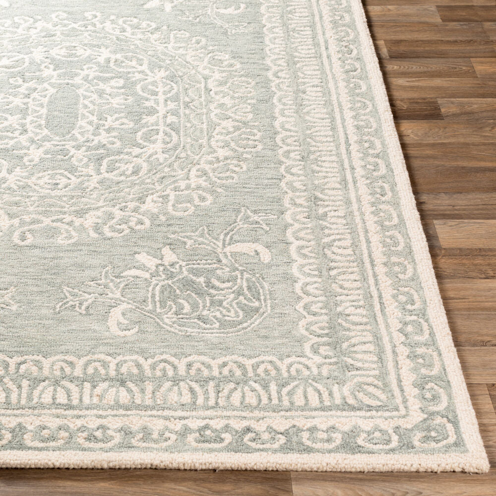 Newcastle Ivory/Sage Handmade Rug - front