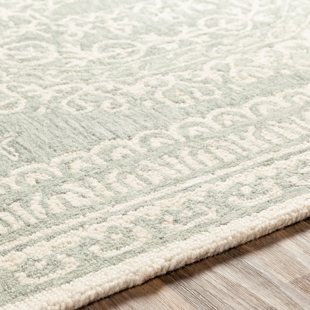 Newcastle Ivory/Sage Handmade Rug - texture