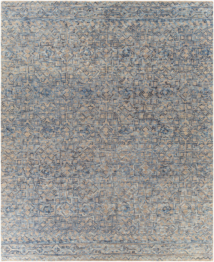 Newcastle Blue/Taupe Handmade Rug - 2' x 3'