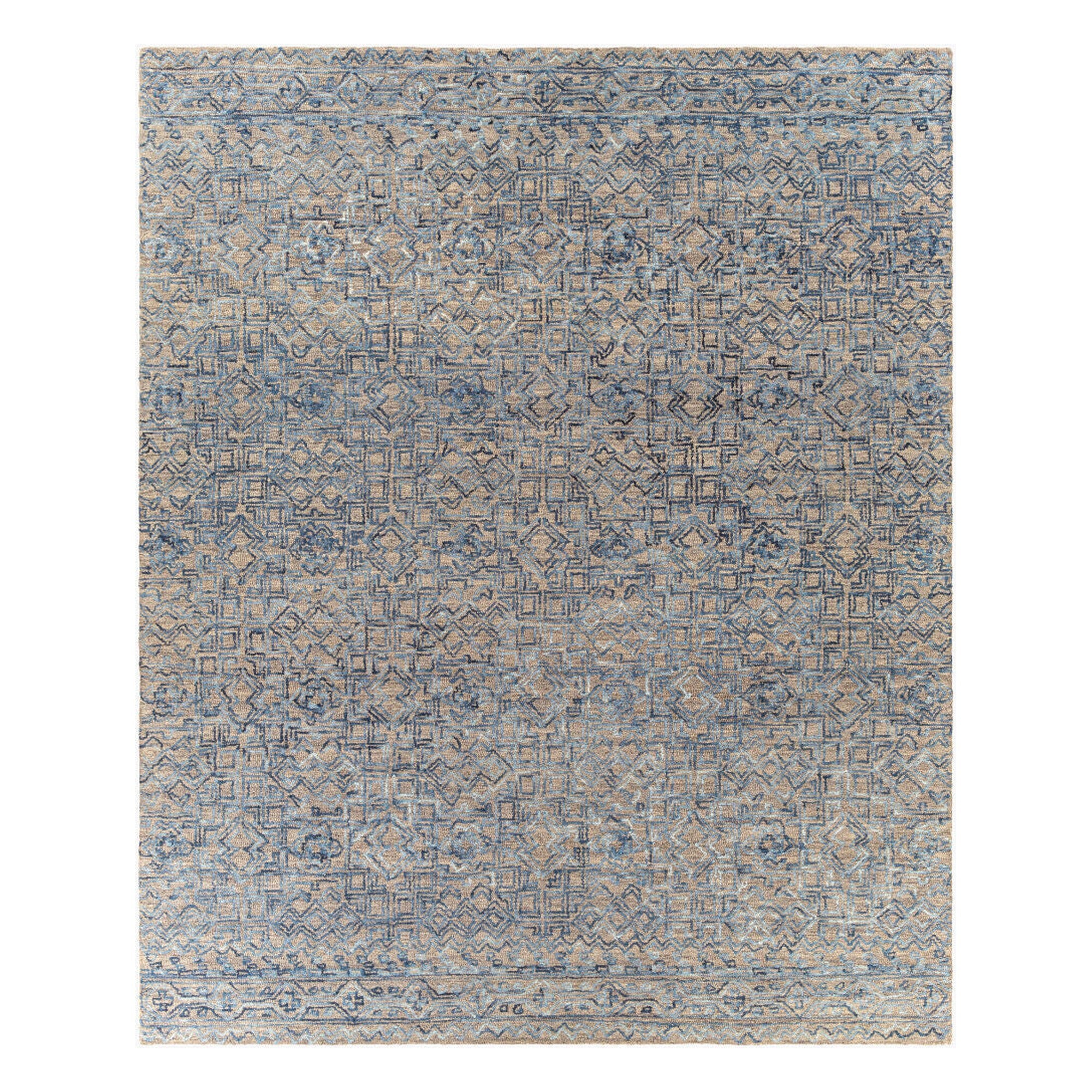 Newcastle Blue/Taupe Handmade Rug - 2' x 3'