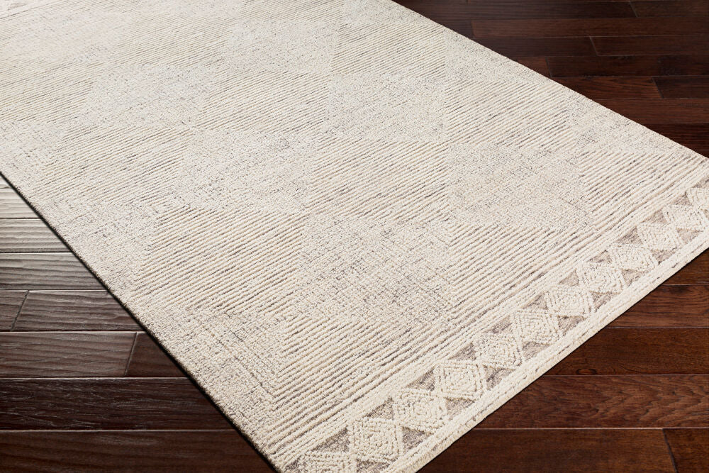 Newcastle Black/Taupe Handmade Rug - corner